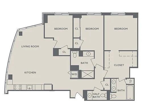 Floor plan Three Bedroom B