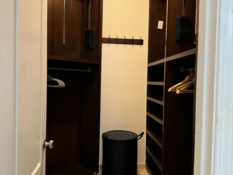big walk in closet for your travel needs