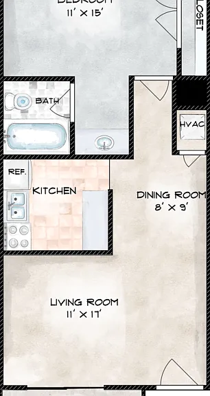 1 Bedroom Floor Plan 1 Bedroom Floor Plan