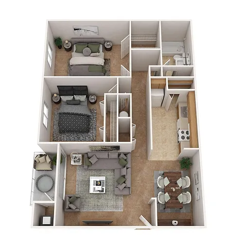 Floor plan 2 BR Fully Upgraded