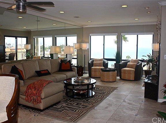 Spacious living room with stunning sit-down ocean views!