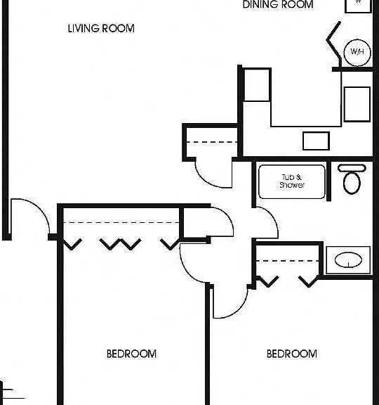 2 bedroom - 1 bath - 1000 sq ft - LD 2 bedroom - 1 bath - 1000 sq ft - LD