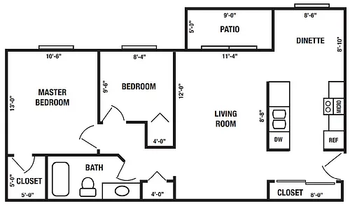 Floor plan 2 Bedroom