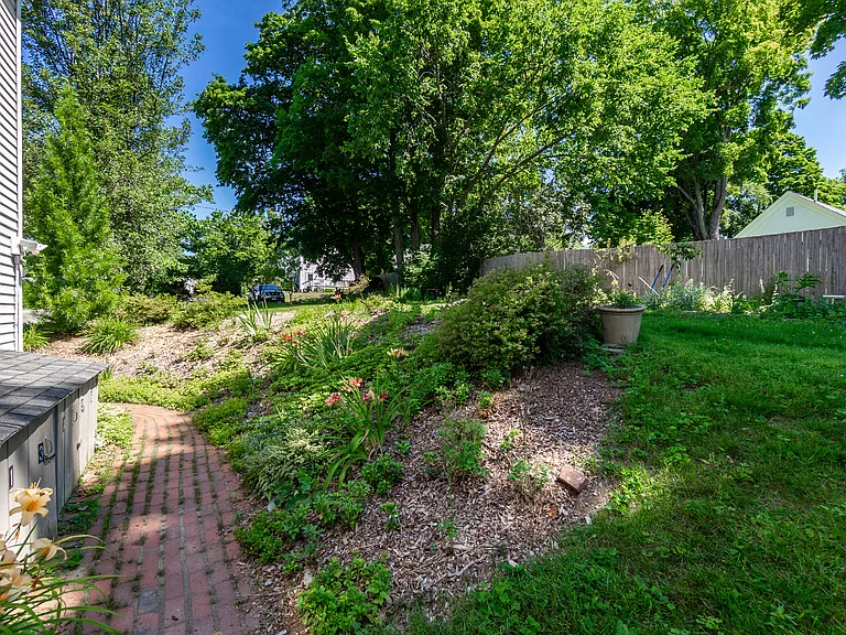 walkway and backyard, looking toward off-street parking (on Auburn St)