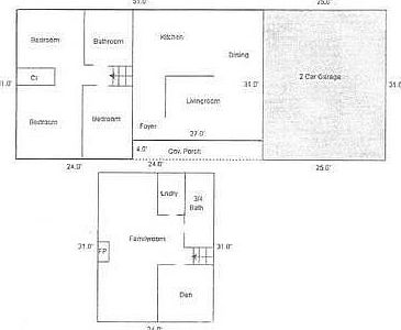 Full Bath with Updated Double Vanity
						:
						Maple vanity, 2 sinks, tub/shower, recessed lightg, linen clst, ceramic tile
