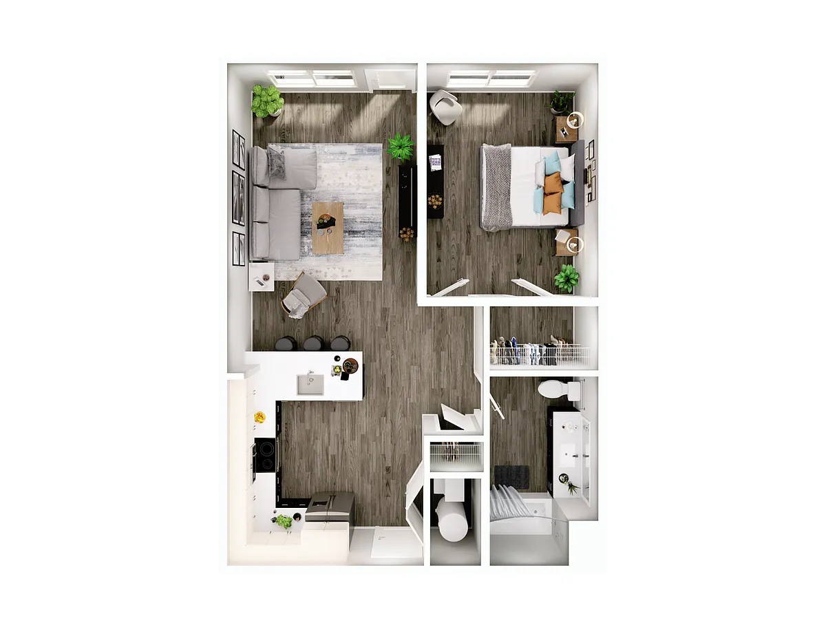 Floor plan 1 BR 1 Bath Vista