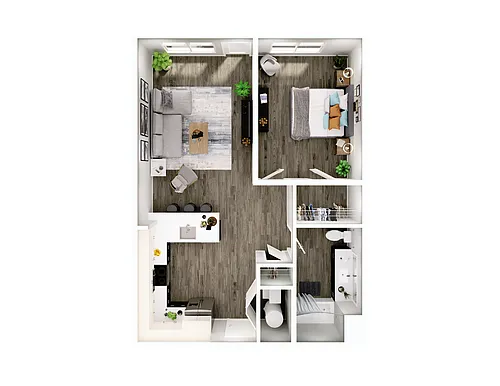 Floor plan 1 BR 1 Bath Vista