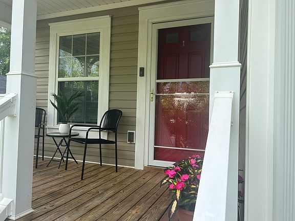 Front door and covered porch