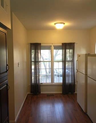 Eat in kitchen with plant window.