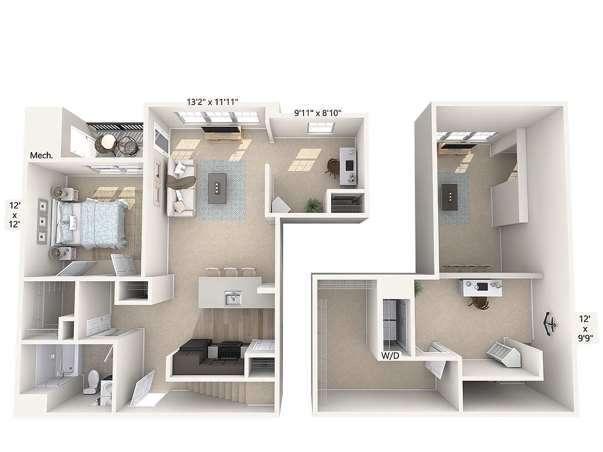 Floor plan A12DL-1232sq-Black