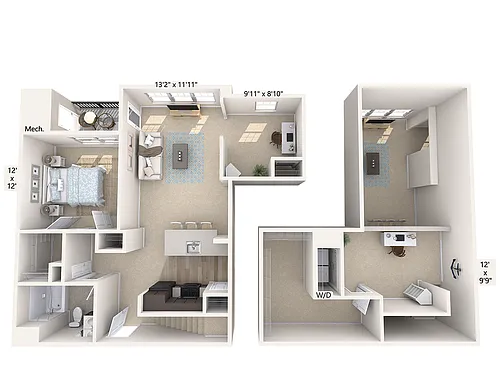 Floor plan A12DL-1232sq-Black