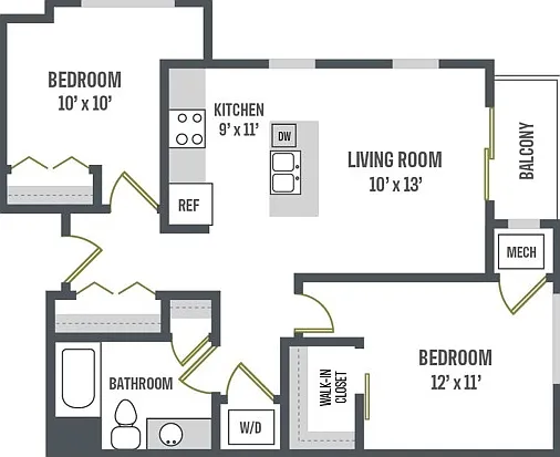 Floor Plan C2 | Elan | Apartments in Fitchburg, WI Floor Plan C2 | Elan | Apartments in Fitchburg, WI
