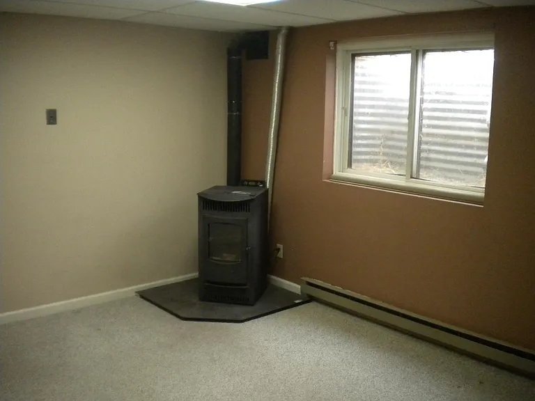 pellet stove in the family room