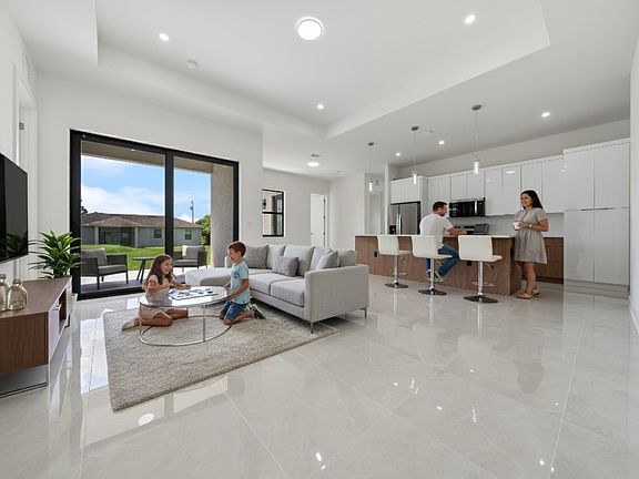 Living area to kitchen and dining - Virtual Staging