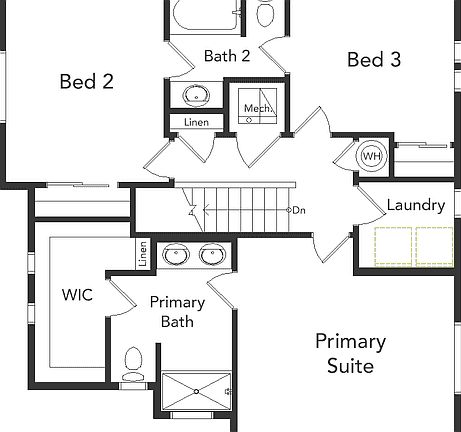 Jutland floorplan second floor