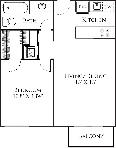 Floor plan 1 Bedroom C