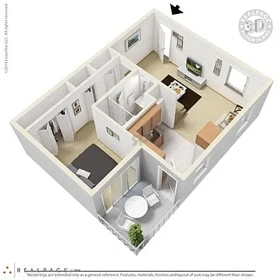 Floor plan Ponderosa - One Bedroom One Bath