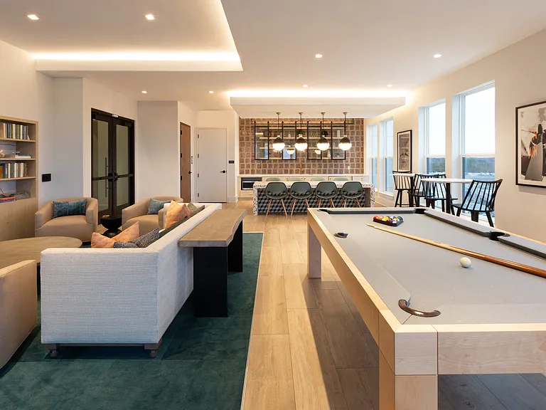 Rooftop Clubroom with Billiards and Event Kitchen