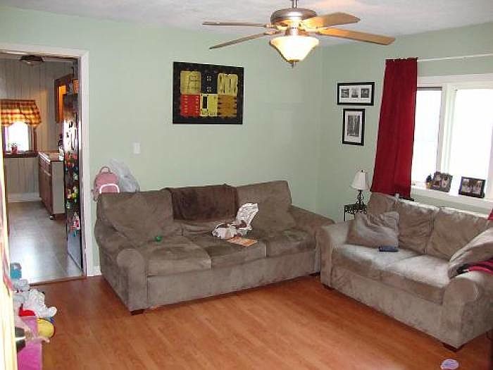 Living room, into kitchen