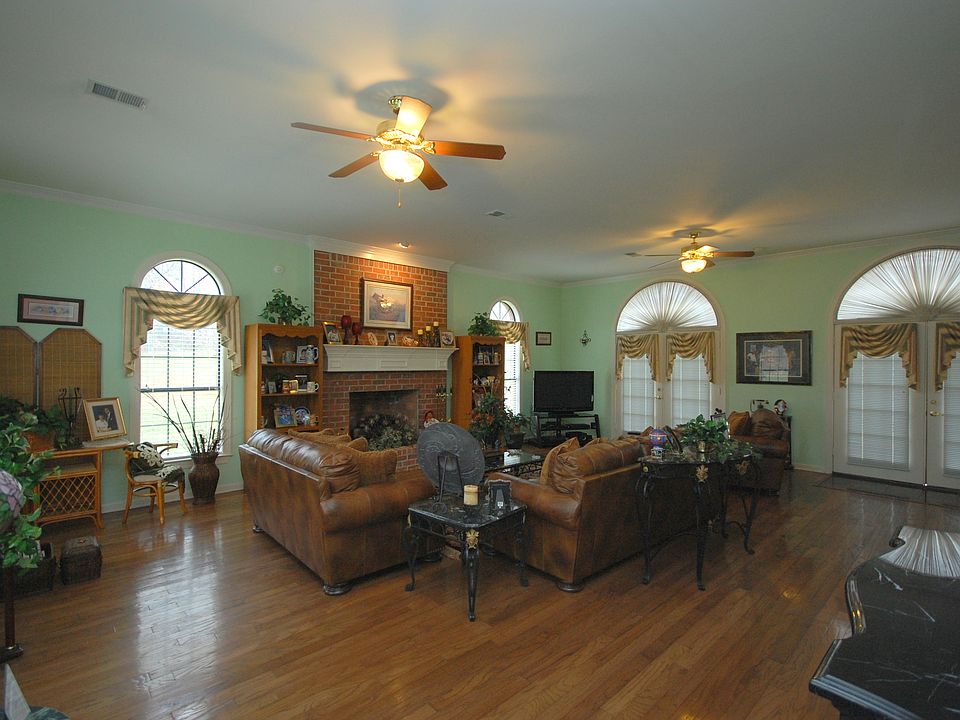 Den has a lovely fireplace! 