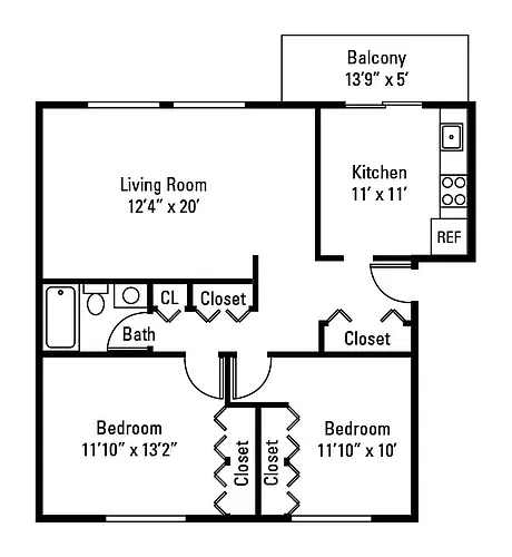 Floor plan 2x1A1CB