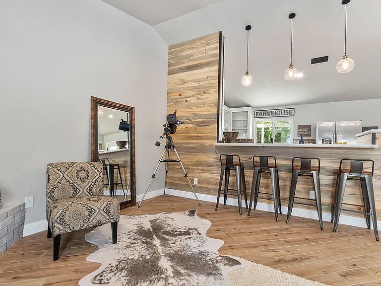 Open concept with bar seating