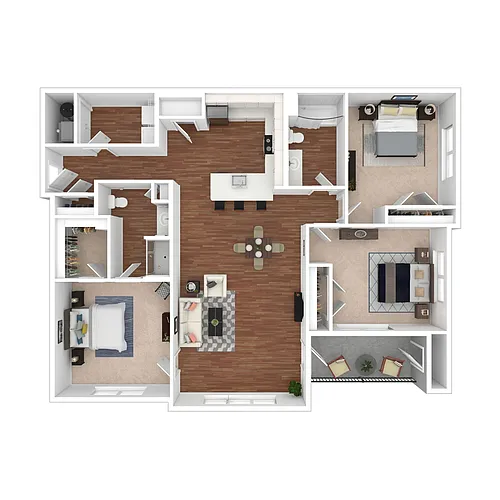 Floor plan D - 3 Bed
