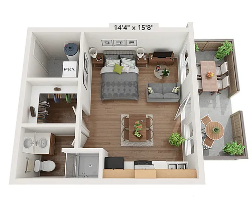 Floor plan Studio E1A