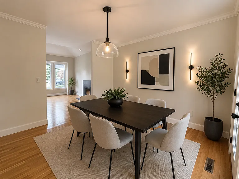 Digitally altered dining room