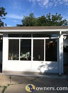 View of new sun room from driveway
