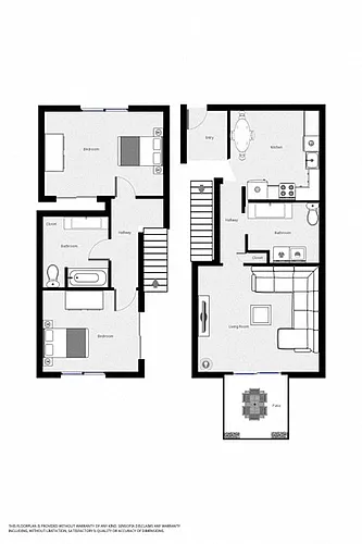 Floor plan 2 Bedroom 1.5 Bathroom