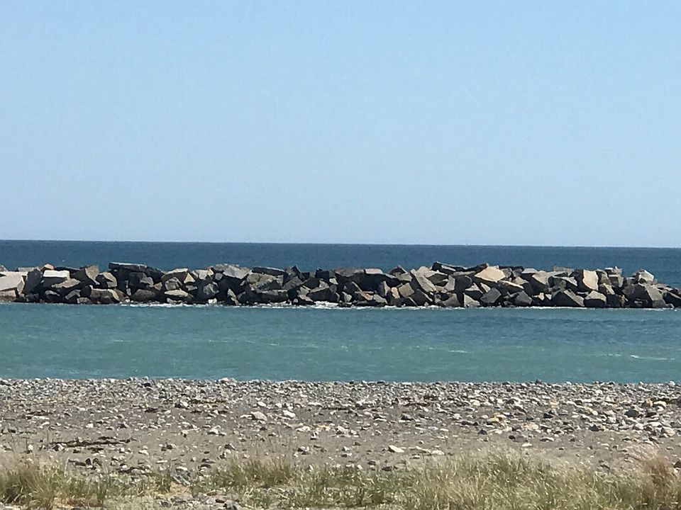 Property overlooks the beach
