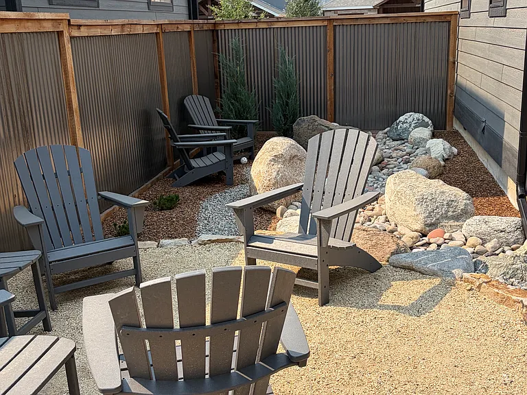 Backyard seating area