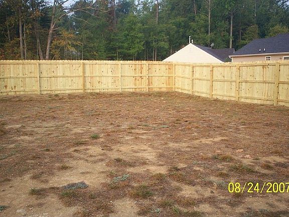 Fenced backyard