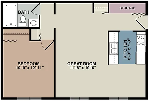 Floor plan 1 Bedroom