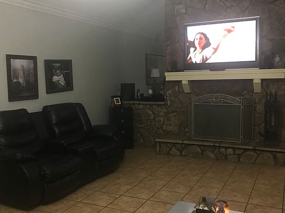 Family room/stone fireplace 