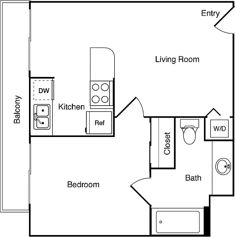Floor plan 1 Bedroom U