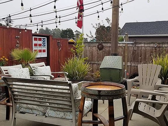 Front patio with fireplace