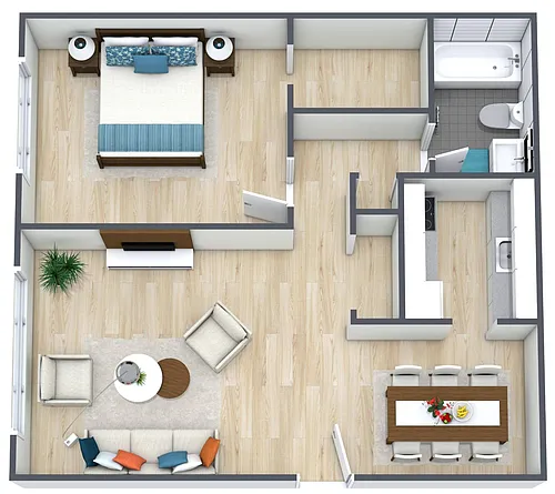 Floor plan 1BR - 1BTH