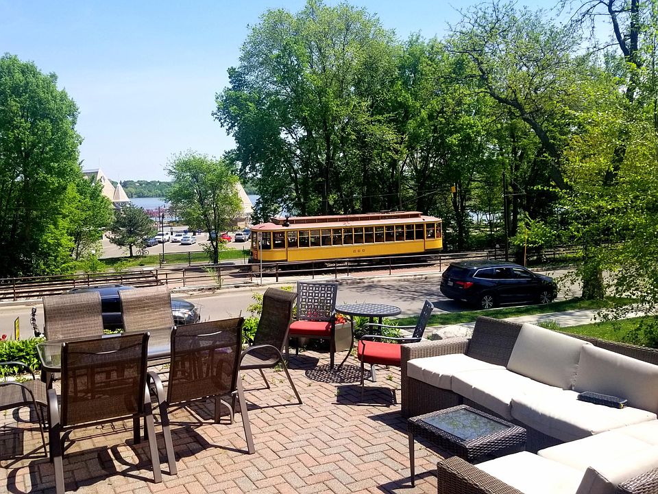 Patio with views of Lake Harriet