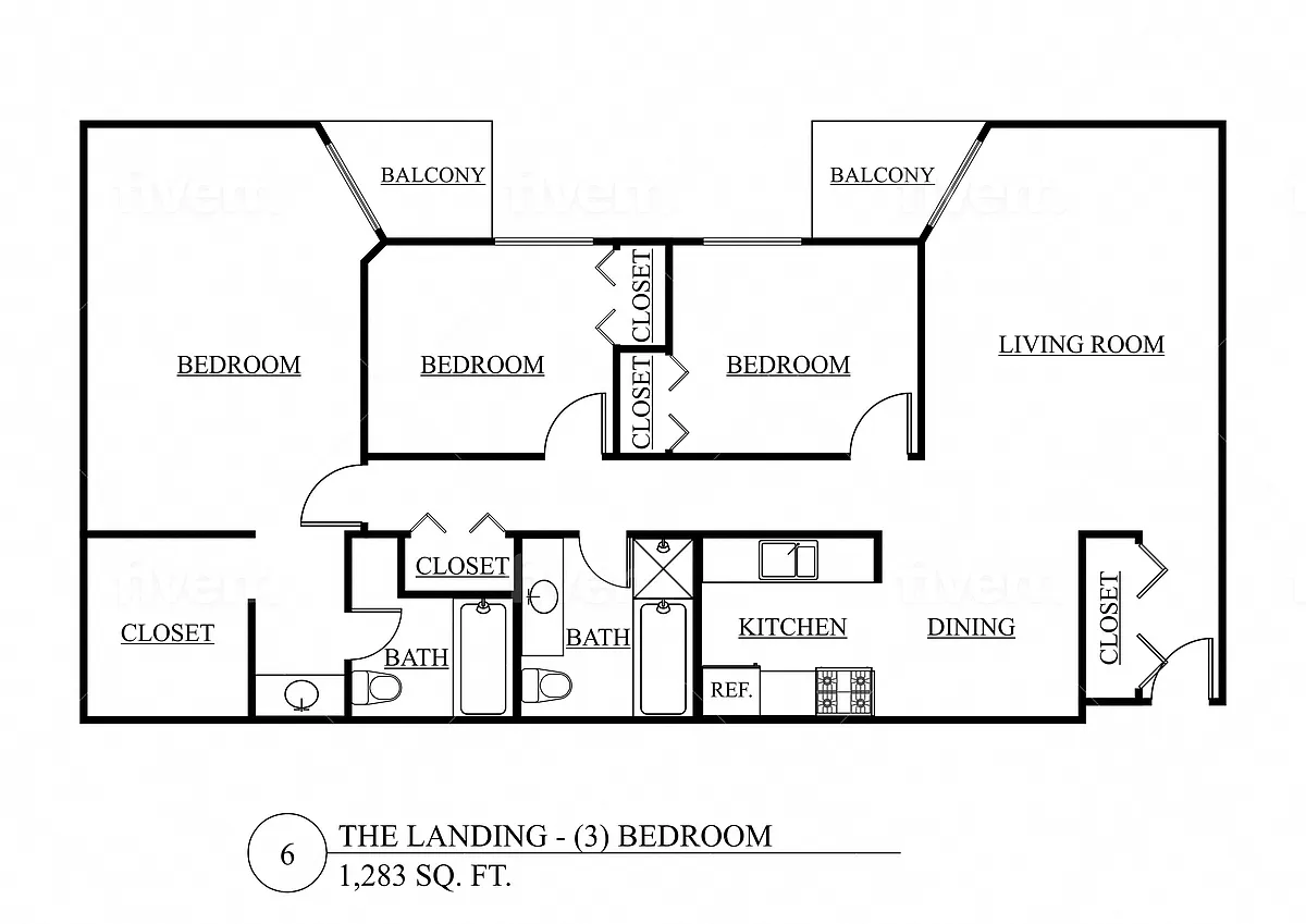 Floor plan Three Bedroom