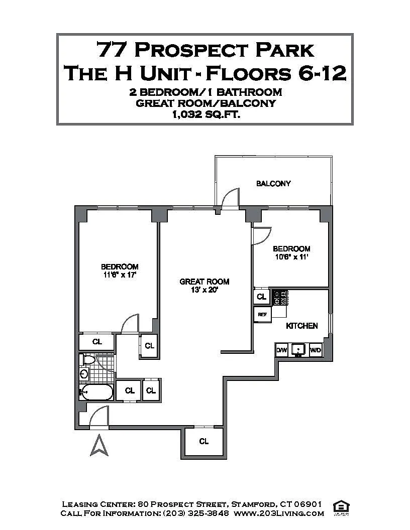 Floor plan 2 Bedroom 1 Bath