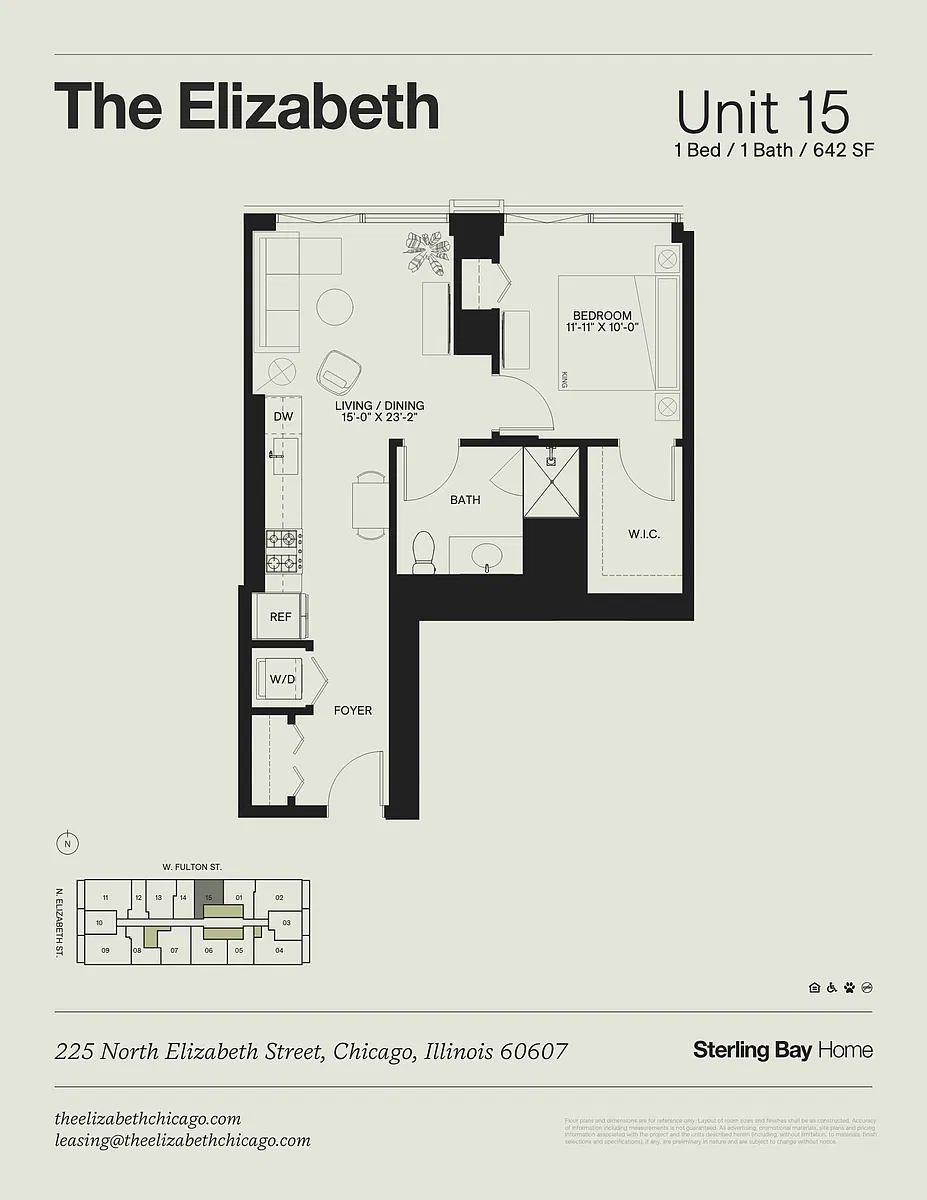 Floor plan 15 - 1Bed/1bath