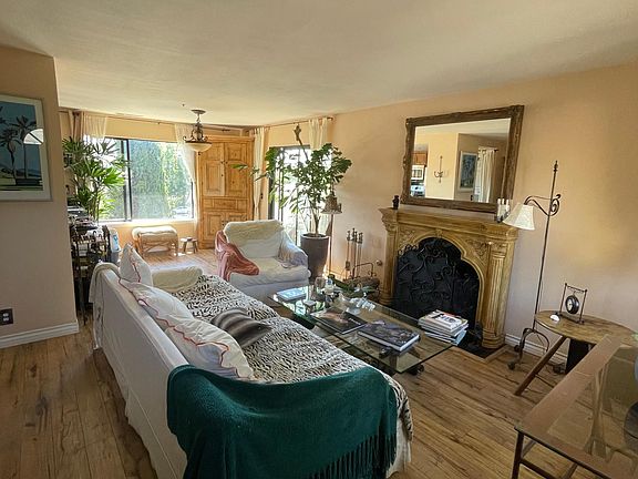 Living room and fireplace