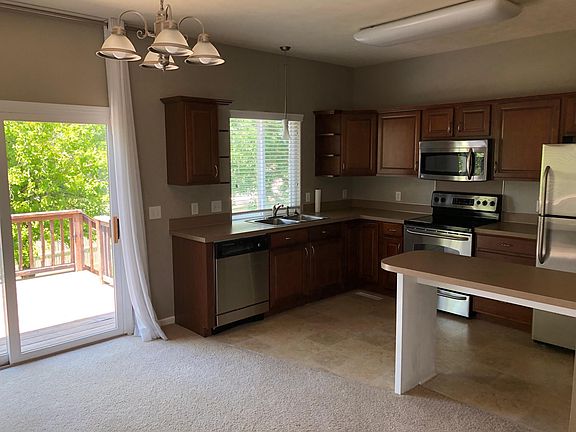 Kitchen/Dining area. Deck off dining area.