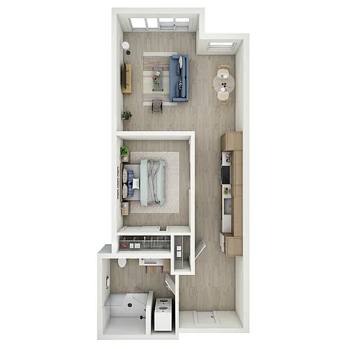 Floor plan 1 Bed 1 Bath - MFTE - a92.1