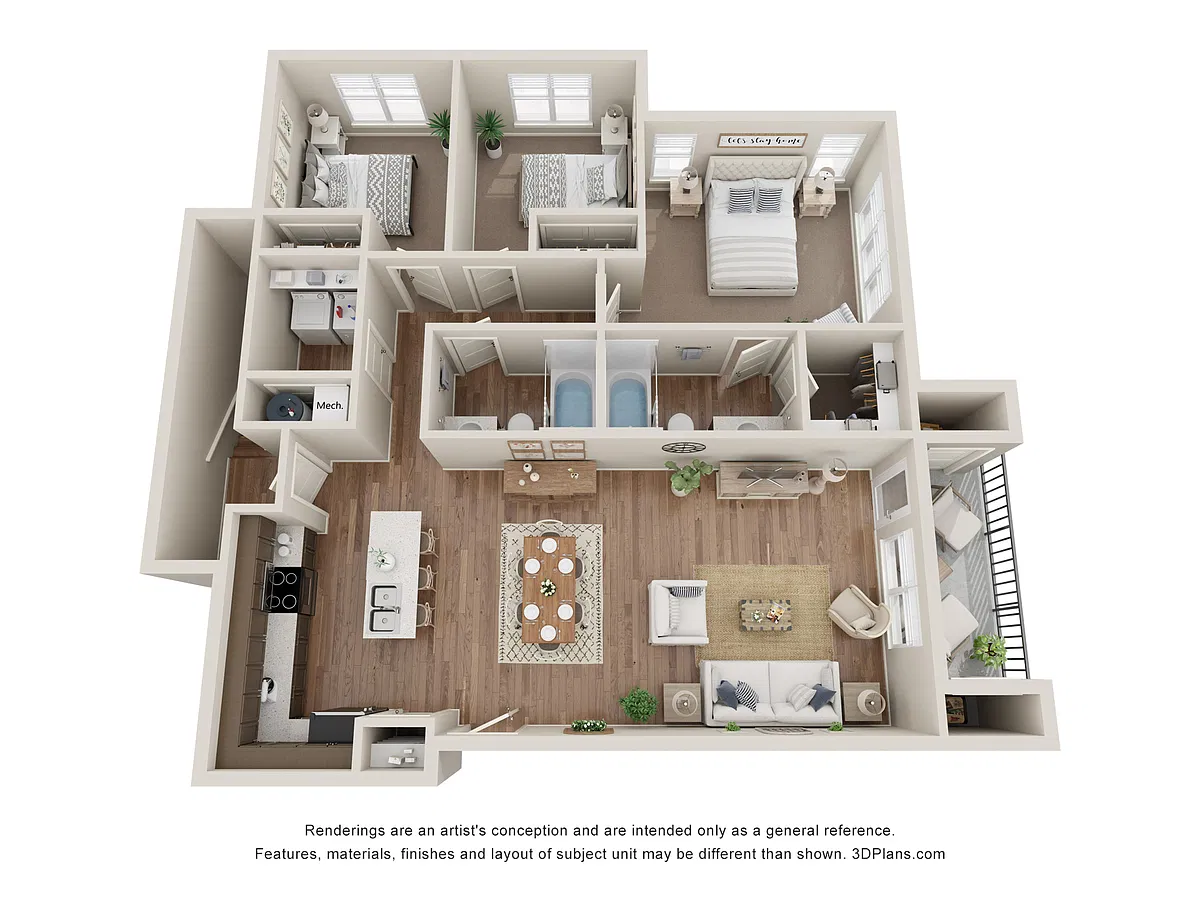 Floor plan 3x2 2nd flr w/ Garage