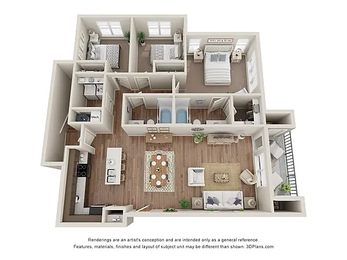Floor plan 3x2 2nd flr w/ Garage
