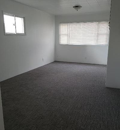 Master bedroom with fresh new carpeting and blinds