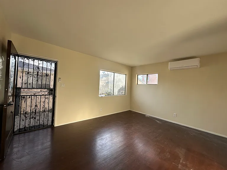living room with brand new mini split unit